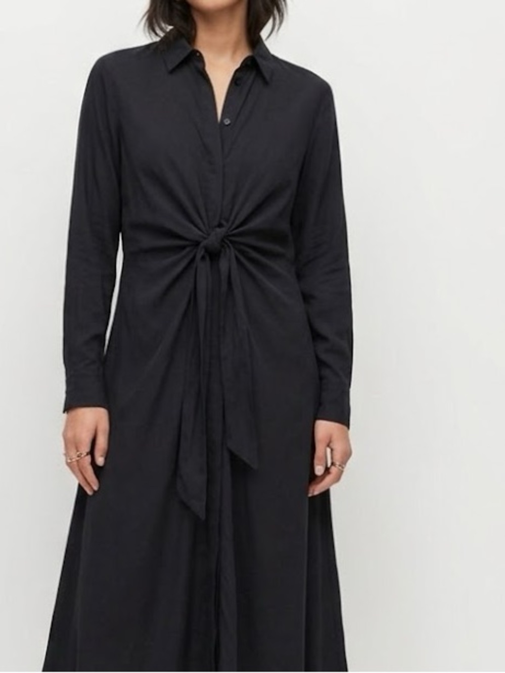 All Saints Flyn Black Midi Dress Small